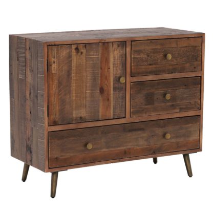 An Image of Modi Reclaimed Wood 3 Drawer, 1 Door Sideboard