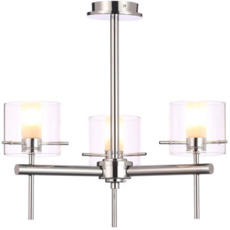 An Image of Gene Clear Cylinder 3 Light Flush - Chrome