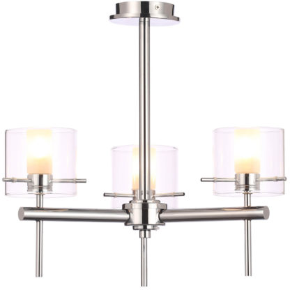 An Image of Gene Clear Cylinder 3 Light Flush - Chrome