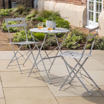 An Image of Makeda 2 Seater Bistro Set Ice Blue