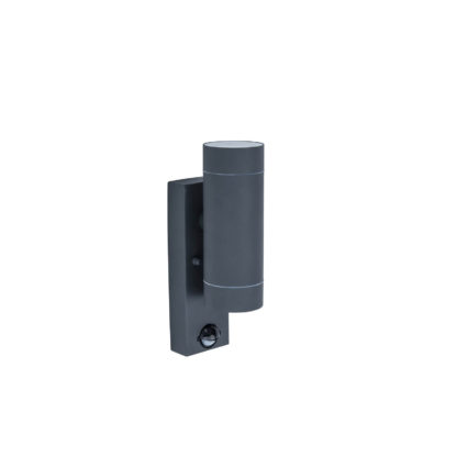 An Image of Lutec Rado Up And Down Outdoor Wall Light With PIR Motion Sensor In Black