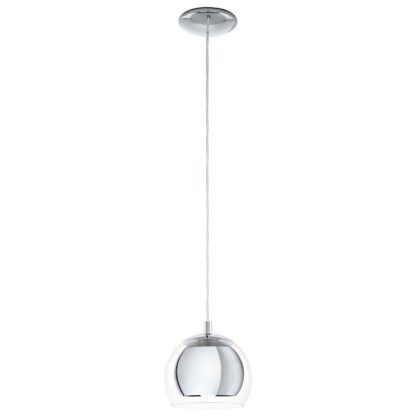 9fe25d1cee84160eeb3d0bced9f7665f46dba615251f8d03ace8ac6bd525985c.jpg An Image of Eglo Rocamar 1 Light Pendant Light - Chrome