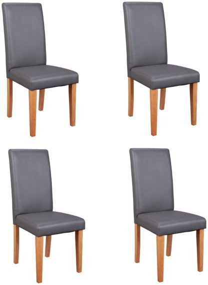 An Image of Argos Home Pair of Midback Dining Chairs - Charcoal