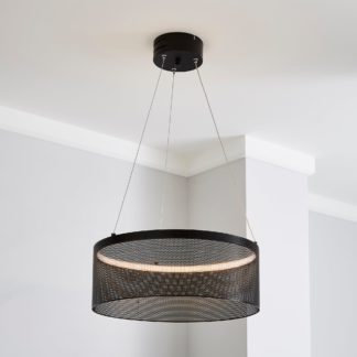 An Image of Mesh Black LED Ceiling Fitting Black