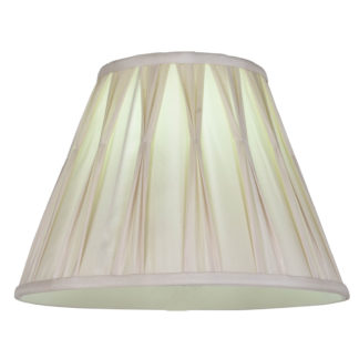 An Image of Silk Round Pleated Lamp Shade - Cream - 30cm