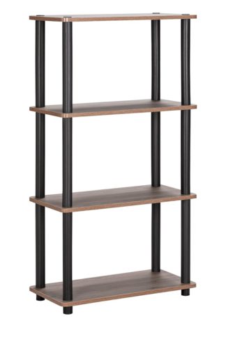 An Image of Argos Home New Verona 3 Shelf Bookcase - Dark Wood Effect