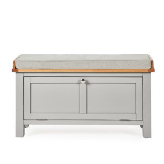 An Image of Bromley Grey Storage Bench With Cushion Grey