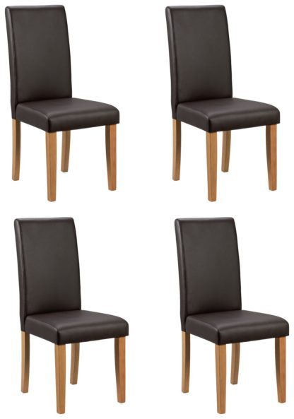 An Image of Argos Home Pair of Midback Dining Chairs - Chocolate