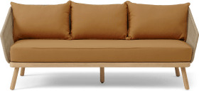 An Image of Alif Garden 3 Seater Sofa, Soft Terracotta & Eucalyptus