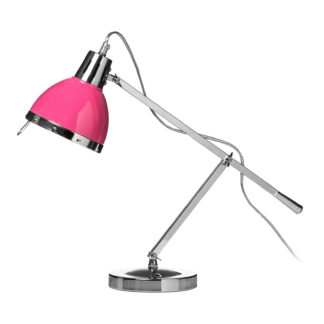 An Image of Hot Pink Shade Chrome Table Lamp
