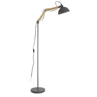 An Image of Blair Grey Wood & Metal Floor Lamp