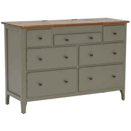 An Image of Maison 7 Drawer Chest with Jewellery Tray, Albany and Moss Grey
