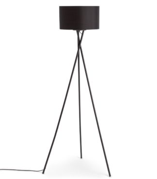 An Image of Habitat Matt Tripod Floor Lamp - Black
