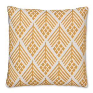 An Image of Embroidered Crewel Work Cushion - Ochre