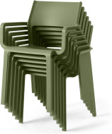 An Image of Nardi Set of 6 Chairs, Olive Fibreglass & Resin