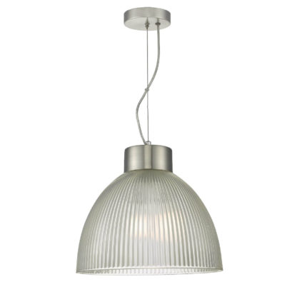 ab8edaa7271bb2bf84f816e793410f0f512f8b83a40b08d27fc460ac8ea94f3a.jpg An Image of Carlo Ribbed Glass Pendant Light