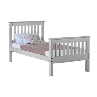 An Image of Monaco Grey High Foot End Bed Frame Grey