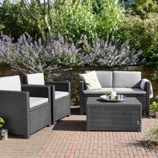 An Image of Armona 4 Seater Grey Sofa Set Grey