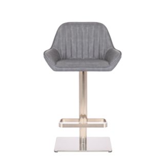 An Image of Sterling Grey Distressed PU Bar Stool Grey