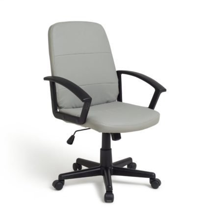 An Image of Habitat Brixham Faux Leather Managers Chair - Grey