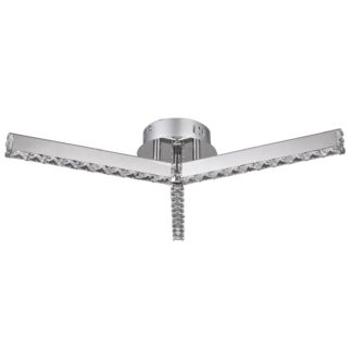 An Image of Elliston 3 Arm Crystal LED Pendant Light - Chrome