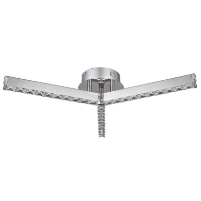 An Image of Elliston 3 Arm Crystal LED Pendant Light - Chrome