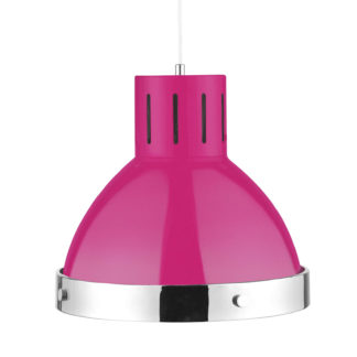 An Image of Hot Pink Chrome Bell Shaped Pend Light
