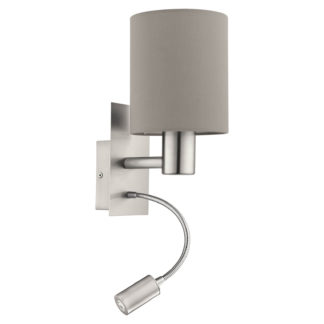 An Image of Eglo Pasteri Wall Light - Satin Nickel