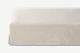 An Image of Brisa 100% Linen Fitted Sheet, King, Light Beige