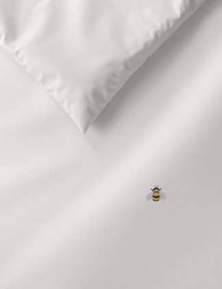 An Image of M&S Pure Cotton Bee Embroidered Bedding Set