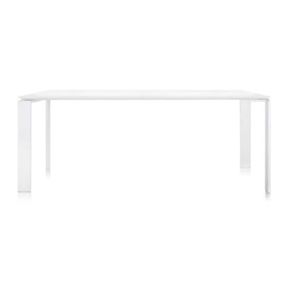 An Image of Kartell Outdoor Four Dining Table, White on White