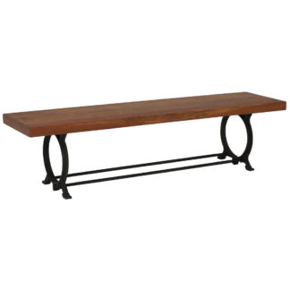 An Image of Little Tree Furniture Hyatt Canning Reclaimed Wood Bench, Dark Finish