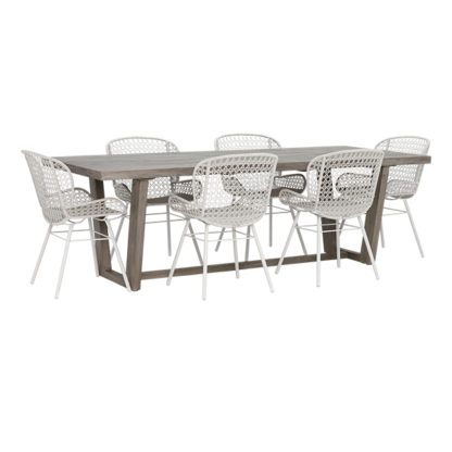 b8cbd8978a4633af20f28fd68d04137bda33bd4b61d49c5e243000e9077d7d39.jpg An Image of Kos 6 Seat Garden Dining Set with Faro Chairs