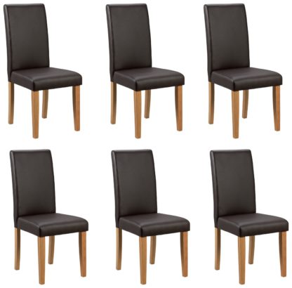 An Image of Argos Home Pair of Midback Dining Chairs - Chocolate