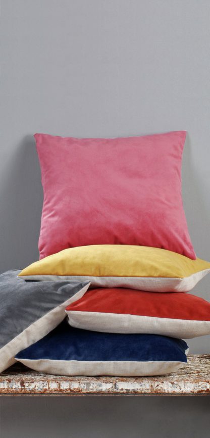 An Image of Argos Home Matt Velvet Cushion - Mustard