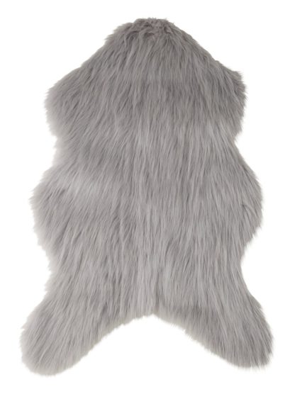 An Image of Habitat Faux Sheepskin Rug - 60x90cm - Dove Grey