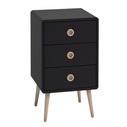 An Image of Softline 3 Drawer Bedside Table Grey