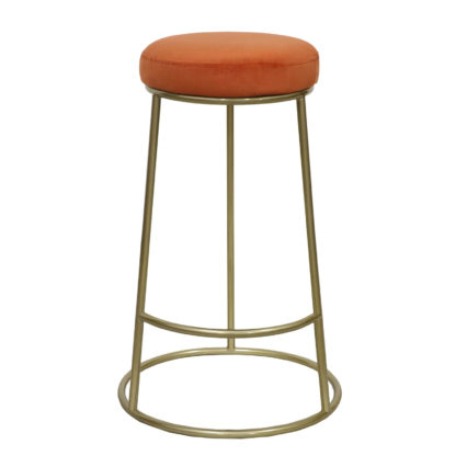 An Image of Velvet Bar Stool - Blush