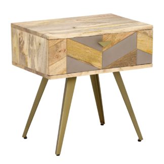 An Image of Leif Bedside Table, Natural Mango Wood