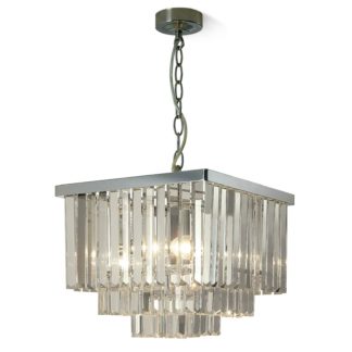 An Image of Belgrave 3 Light Crystal Ceiling Light - Polished Chrome