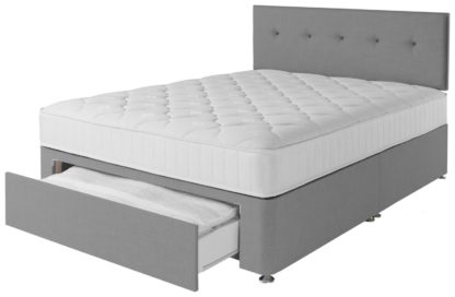 An Image of Argos Home Dalham 800 Pocket Memory 1Drw Grey Divan-Kingsize