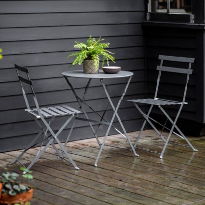 An Image of Makeda 2 Seater Bistro Set Ice Blue