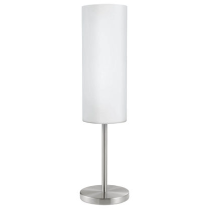 An Image of Eglo Troy 3 Table Lamp - Satin Nickel