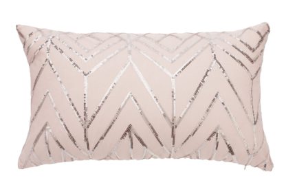 An Image of Argos Home Sequin Cushion - Blush