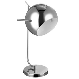An Image of Chrome and White Inside Table Lamp