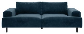 An Image of Habitat Julien 3 Seater Velvet Sofa - Navy