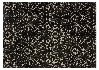 An Image of Argos Home Velvet Damask Rug - 120x170cm - Black