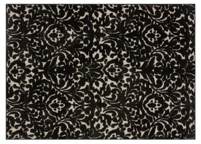 An Image of Argos Home Velvet Damask Rug - 120x170cm - Black