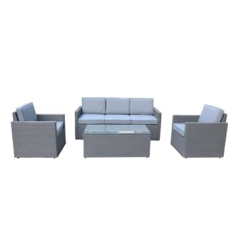 An Image of Berlin 5 Seater Grey Sofa Set Grey