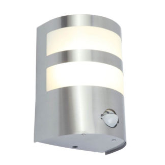 An Image of Lutec Cameo 10W LED PIR Wall Light - Silver